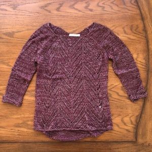 Reitman’s, extra small petite, metallic burgundy/purple sweater